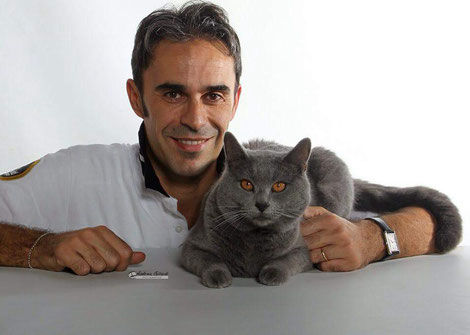 Giorgio Di Stefano con un Gatto Certosino